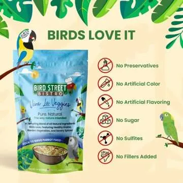 Bird Street Bistro Parrot Food - Parakeet Food - Cockatiel Food - Bird Food - Cooks in 3-15 min w/ N...