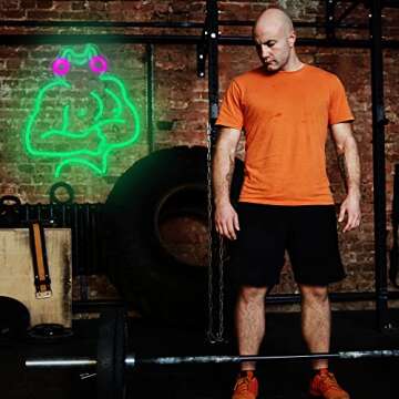 Muscle Frog Neon Sign, Funny Frog Neon Light, LED Neon Signs for Wall Decor, Gym Room Wall Art, USB Powered for Bedroom Living Room Game Room Man Cave Party Christmas Birthday Gift (11.8 * 13in)