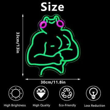 Muscle Frog Neon Sign, Funny Frog Neon Light, LED Neon Signs for Wall Decor, Gym Room Wall Art, USB Powered for Bedroom Living Room Game Room Man Cave Party Christmas Birthday Gift (11.8 * 13in)