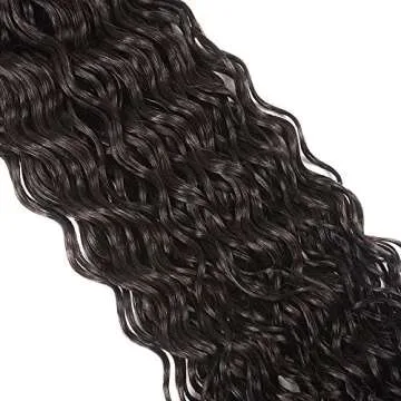10A Water Wave Bundles with Closure (16 18 20 +14) Wet and Wavy Brazilian Virgin Human Hair 3 Bundles with 4x4 Lace Closure with Baby Hair Free Part 1B# Curly Wave Human Hair Extensions