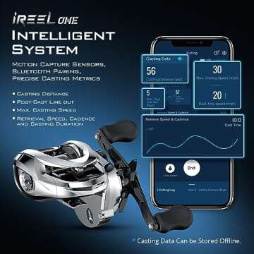 KastKing iReel One IFC Smart Baitcasting Fishing Reel with 7.2:1 Gear Ratio, Left Handed