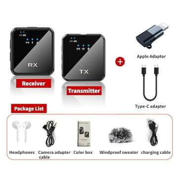 DTTSX Wireless Lavalier Microphone for TikTok Live Streaming & Video Recording - Noise-Canceling Mic...