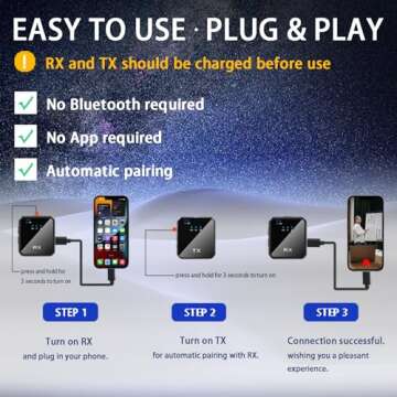 DTTSX Wireless Lavalier Microphone for TikTok Live Streaming & Video Recording - Noise-Canceling Mic. Content Creator Essentials,for iPhone, Android, Camera, Camcorder, Sound Cards, Mixers and More