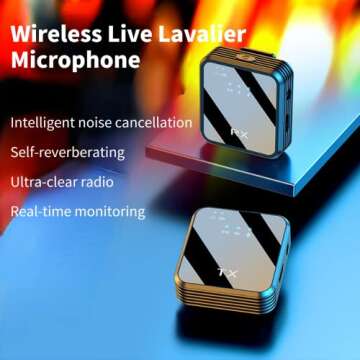 DTTSX Wireless Lavalier Microphone for TikTok Live Streaming & Video Recording - Noise-Canceling Mic. Content Creator Essentials,for iPhone, Android, Camera, Camcorder, Sound Cards, Mixers and More