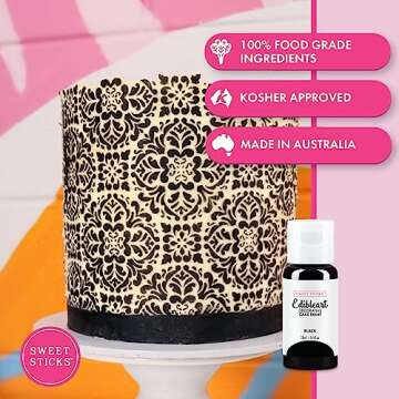 Sweet Sticks Edible Art Cake Paint - Metallic Black 0.5oz