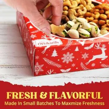 Christmas Nuts Gift Basket for Holiday Season, Premium Mixed Nut Assortment Gift Gourmet Snack Food Present Box, Organic and Kosher - Christmas Gift Basket for Family (4 Sectional)
