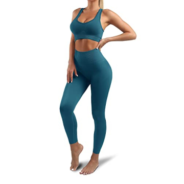 Lingdu Women’s Yoga Outfits 2 piece Set Workout Tracksuits Sports Bra High Waist Legging Active We...