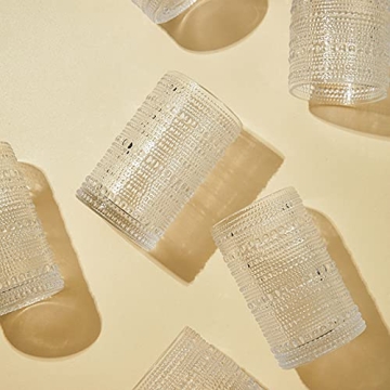 ZOOFOX Vintage Hobnail Drinking Glasses Set of 6