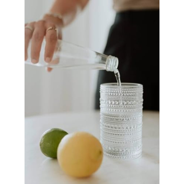 ZOOFOX Vintage Hobnail Drinking Glasses Set of 6