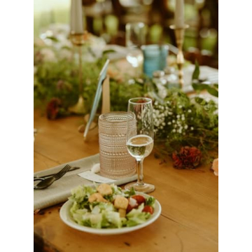 ZOOFOX Vintage Hobnail Drinking Glasses Set of 6