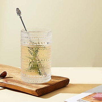 ZOOFOX Vintage Hobnail Drinking Glasses Set of 6