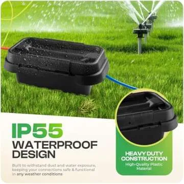 SockitBox – The Original Weatherproof Connection Box – Indoor & Outdoor Electrical Power Cord Enclosure for Timers, Extension Cables, Holiday Lights, Power Tools, Fountains & More – Size Small – Black