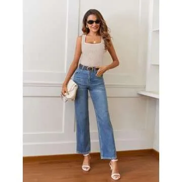 MEROKEETY Women's 2025 Sleeveless Ribbed Tank Tops Summer Square Neck Shirt Casual Slim Fit Basic Knit Tees Almond S