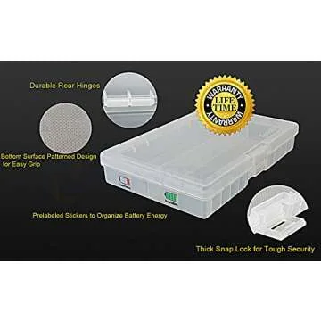 Foto&Tech AA AAA Battery Storage Box, Rechargeable Battery Storage Case Battery Holder Organizer Box...