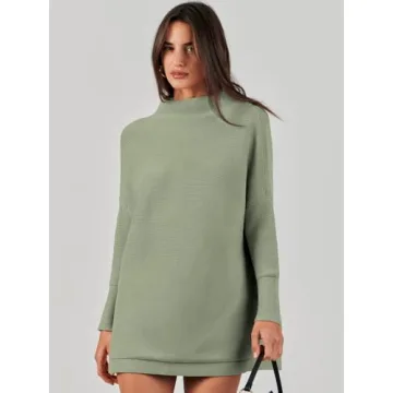 Stylish ANRABESS Oversized Turtleneck Sweater for Women
