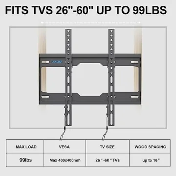 UL Listed Full Motion TV Wall Mount for 26-60 Inch TVs