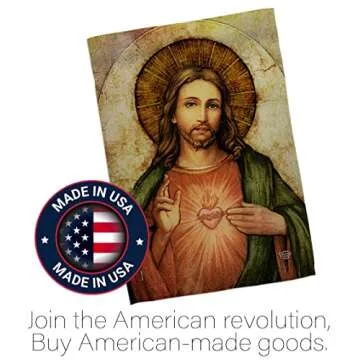 Sacred Heart of Jesus Garden Flag Catholic Home Decor Religious Faith Hope Grace Peace Dove Religion Easter Banner Lawn Porch Outdoor Wall Tapestry Indoor House Decoration Banner Small Christian Gift Made In USA