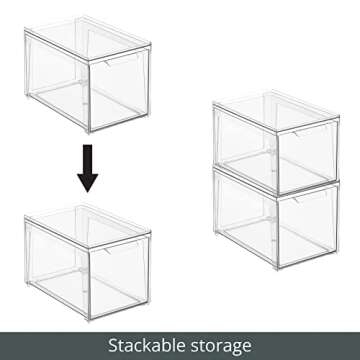 Stackable Storage Bins for Kitchen Organization - 2 Pack