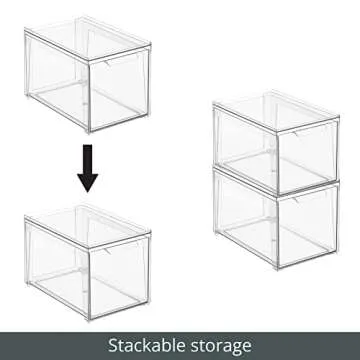 Stackable Storage Bins for Kitchen Organization - 2 Pack