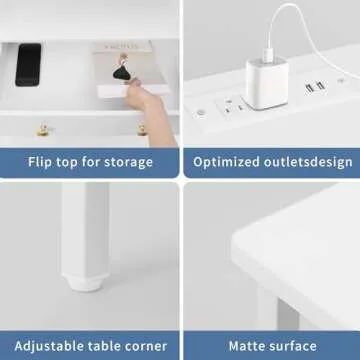 Edbuosy 3 Wooden Drawers Night Stand, 27 Inch Wide Nightstand with Charging Station and Adjustable Drawers, Bedside Table for Living Room/Bedroom/Office, White.