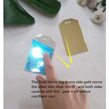 Set of 10 Mirrored Wedding Gift Tags, DIY Acrylic Blanks, Personalized Luggage Tag, Acrylic Christma...