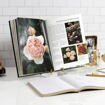 Elegant Russell+Hazel Acrylic Easel Stand with Gold Hardware