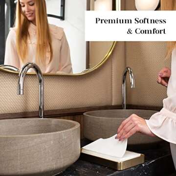 AMERICAN HOMESTEAD Disposable Hand Towels for Bathroom - White Linen-Like Guest Napkins - Ideal Pape...