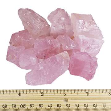 Hypnotic Gems 1 lb Bulk Rose Quartz Rough from Madagascar - Large 1" Natural Raw Stones & Fountain R...