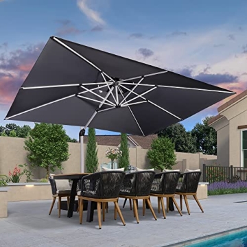 PURPLE LEAF 10' X 13' Patio Umbrella - Offset Windproof Shade for Pool Garden