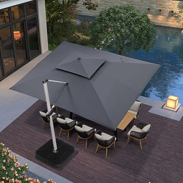 Purple Leaf Large Cantilever Umbrella for Outdoor Spaces