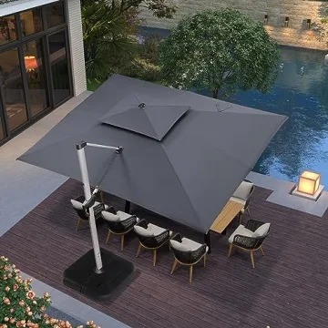 Purple Leaf Large Cantilever Umbrella for Outdoor Spaces