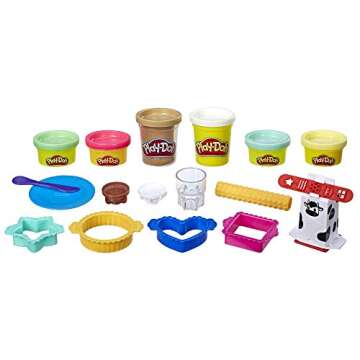 Play-Doh Kitchen Creations Milk and Cookies Set with 6 Non-Toxic Colors Including Play-Doh Confetti