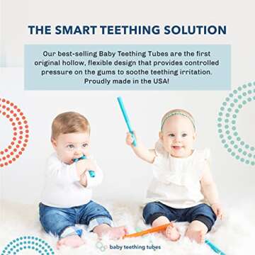 Baby Teething Tubes - Made in The USA Baby Teething Toys for Teething Relief