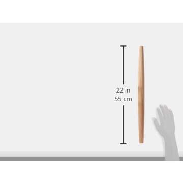 J.K. Adams Maple French Rolling Pin, Brown