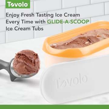 Tovolo Glide-A-Scoop Ice Cream Tub, 1.5 Quart, Insulated, Airtight Reusable Container With Non-Slip ...