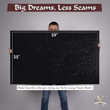 EVA Foam Cosplay - 6mm Thick (1mm to 10mm) - Extra Large Foam Sheets - Black or White - 35" x 59" Sheet - Ultra High Density Craft Foam 85 kg/m3 - by The Foamory