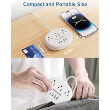 UK Travel Plug Adapter with Multiple Outlets and USB Ports
