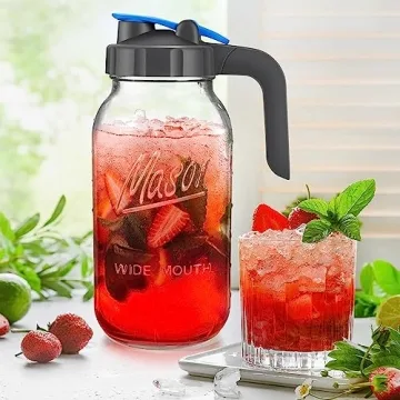 Versatile 64oz Mason Jar Pitcher for All Beverages