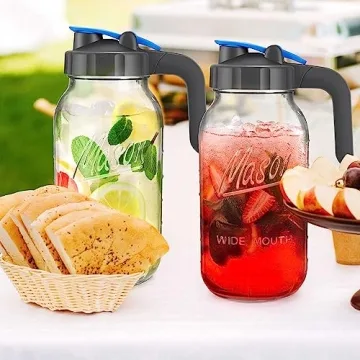 Versatile 64oz Mason Jar Pitcher for All Beverages