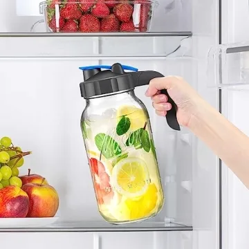 Versatile 64oz Mason Jar Pitcher for All Beverages