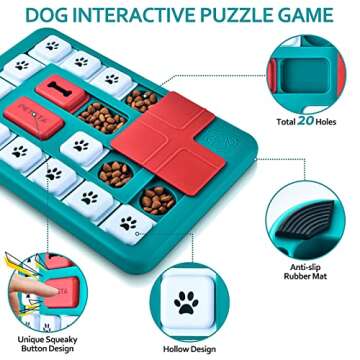 Dog Puzzle Toys, Dog Puzzles for Smart Dogs, Puppy Puzzle Toys, Dog Enrichment Toys Dog Mentally Stimulation Toys for Training, Dog Treat Chew Toy Gifts for Puppies, Cats, Small, Medium, Large Dogs