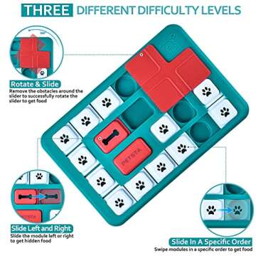 Dog Puzzle Toys, Dog Puzzles for Smart Dogs, Puppy Puzzle Toys, Dog Enrichment Toys Dog Mentally Stimulation Toys for Training, Dog Treat Chew Toy Gifts for Puppies, Cats, Small, Medium, Large Dogs