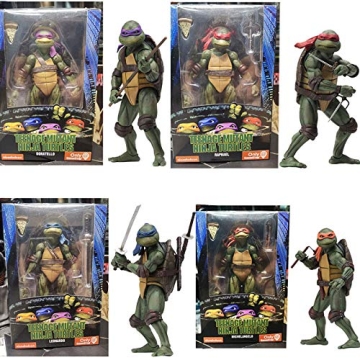 YOBEYI Anime 1990 Movie Edition TMNT Limited Edition 7 Inch Action Figures (4 Pcs)