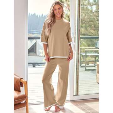 LILLUSORY Travel Outfits Women 2024 Summer Fall Clothes 2 Piece Lounge Two Piece Matching Going Out ...