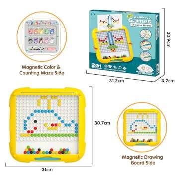 KWYZ 2 in 1 Magnetic Color & Number Maze for Toddlers