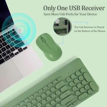 Arcwares Cute Wireless Keyboard and Mouse Combo - Ergonomic Delight