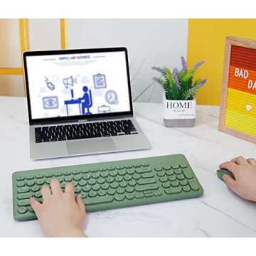 Arcwares Cute Wireless Keyboard and Mouse Combo - Ergonomic Delight