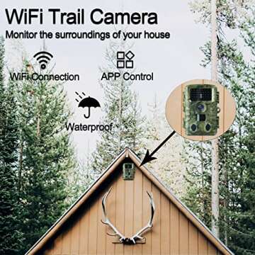 VISMIX WiFi Trail Camera, 24MP 1520P Game Camera Sends Picture to Cell Phone,Hunting Camera with120°Wide-Angle Motion Latest 3 PIR Sensor View 0.2s Trigger Time Trail,75ft Night Vision IP65 Waterproof