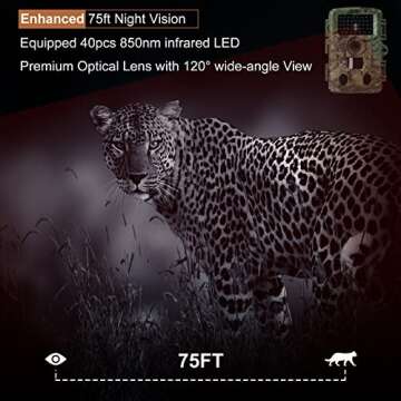 VISMIX WiFi Trail Camera, 24MP 1520P Game Camera Sends Picture to Cell Phone,Hunting Camera with120°Wide-Angle Motion Latest 3 PIR Sensor View 0.2s Trigger Time Trail,75ft Night Vision IP65 Waterproof