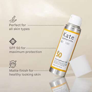 Kate Somerville UncompliKated SPF – SPF 50 Face Sunscreen and Soft Focus Makeup Setting Spray – Daily Use Skin Care with Matte Finish, 3.4 Fl Oz